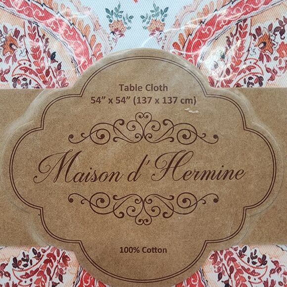 Maison d' Hermine Table Cloth Paisley Orient 100% Cotton Fall Boho 54 X 54" - Picture 2 of 5